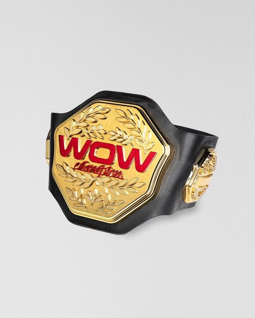 Trofeo di MMA realizzato su misura per WOW, 2025. Trofeo cintura MMA