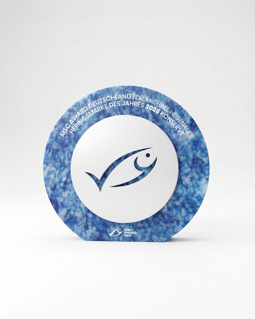 Trofeo su misura per gli MSC Awards realizzato da Sustain Awards, vista frontale